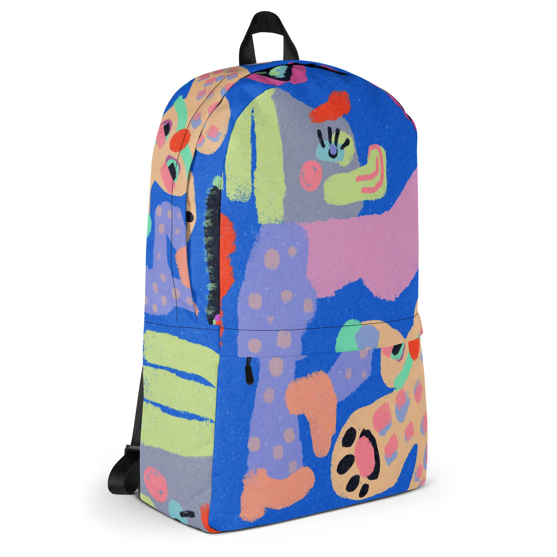 Playful rabbit-themed backpack with laptop pocket and water-resistant fabric