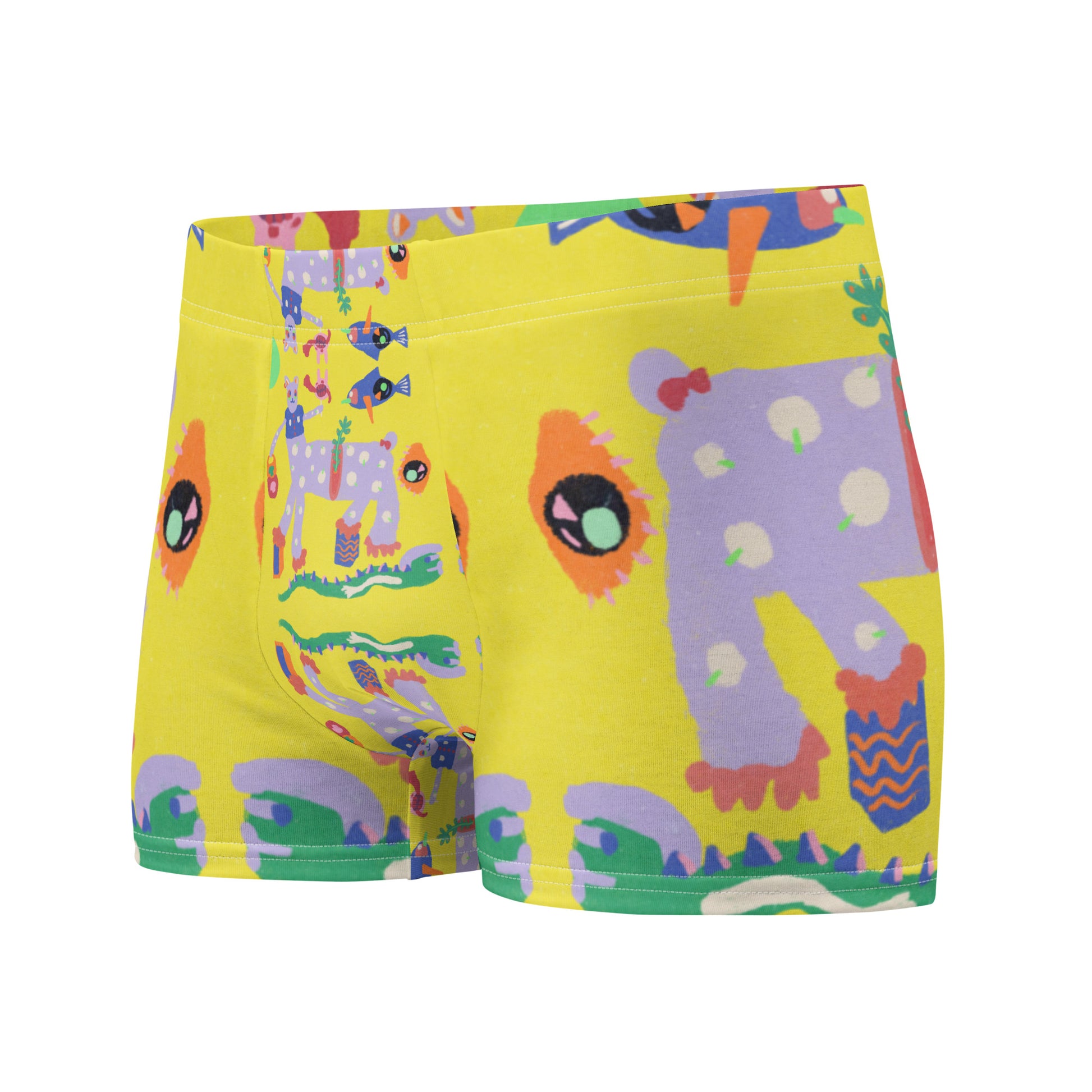 Funny colorful boxer featuring Yellow Burnout design