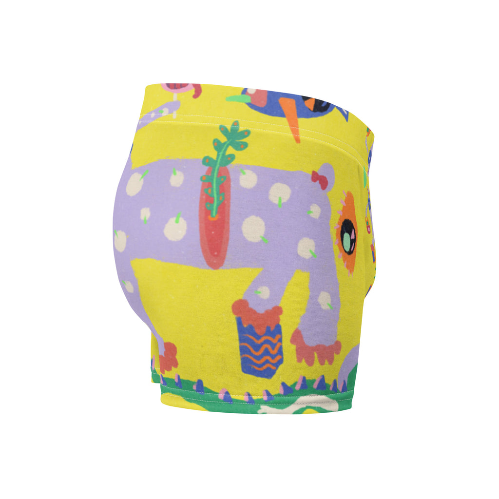 Funny colorful boxer featuring Yellow Burnout design
