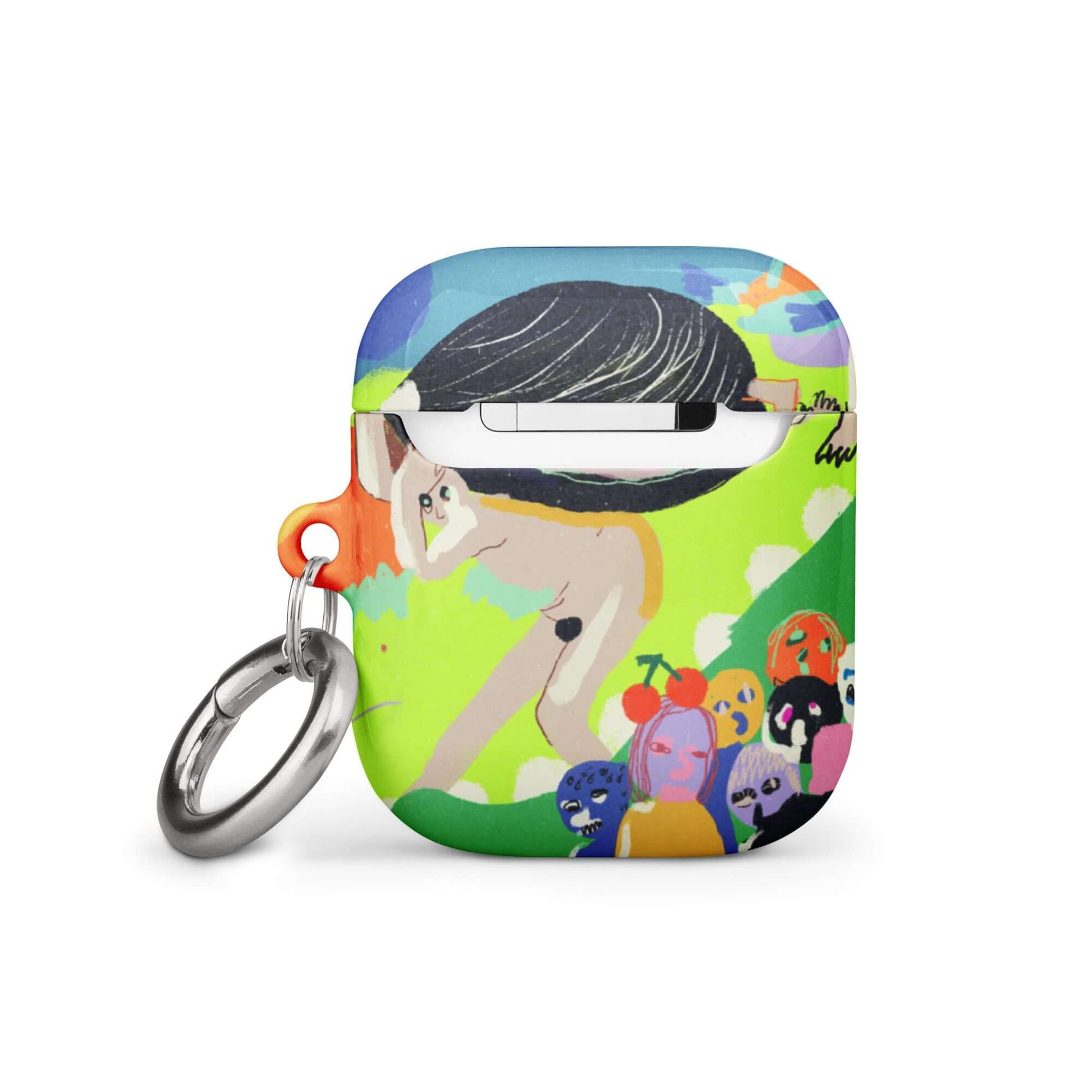 Artistic AirPods case showcasing a modern remake of Hieronymus Bosch's dark and whimsical medieval painting aesthetic.