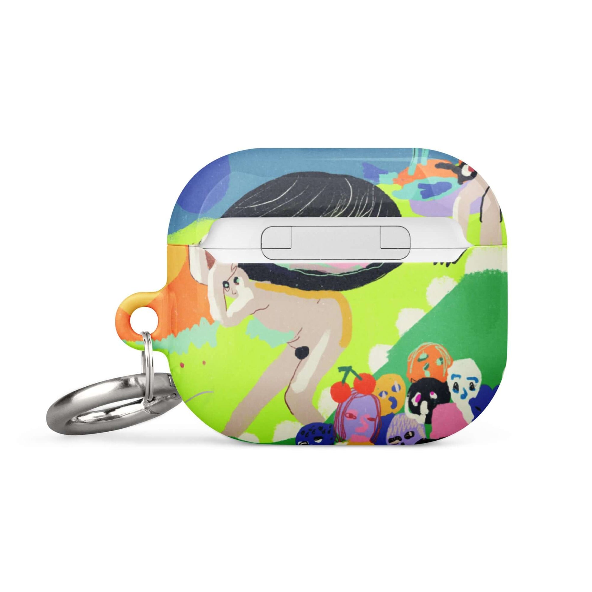 Artistic AirPods case showcasing a modern remake of Hieronymus Bosch's dark and whimsical medieval painting aesthetic.