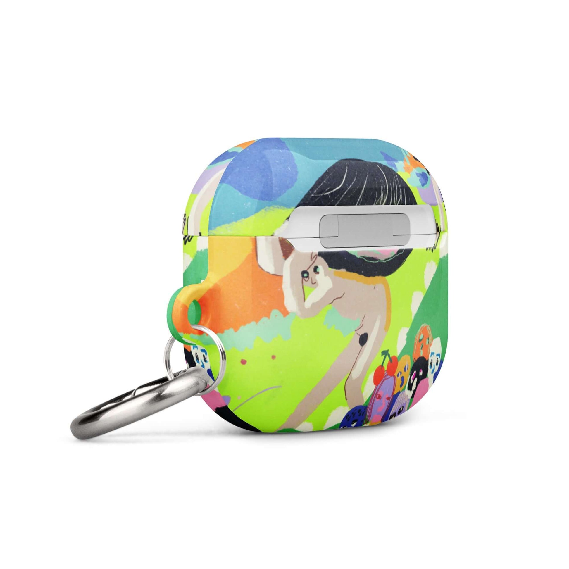 Artistic AirPods case showcasing a modern remake of Hieronymus Bosch's dark and whimsical medieval painting aesthetic.