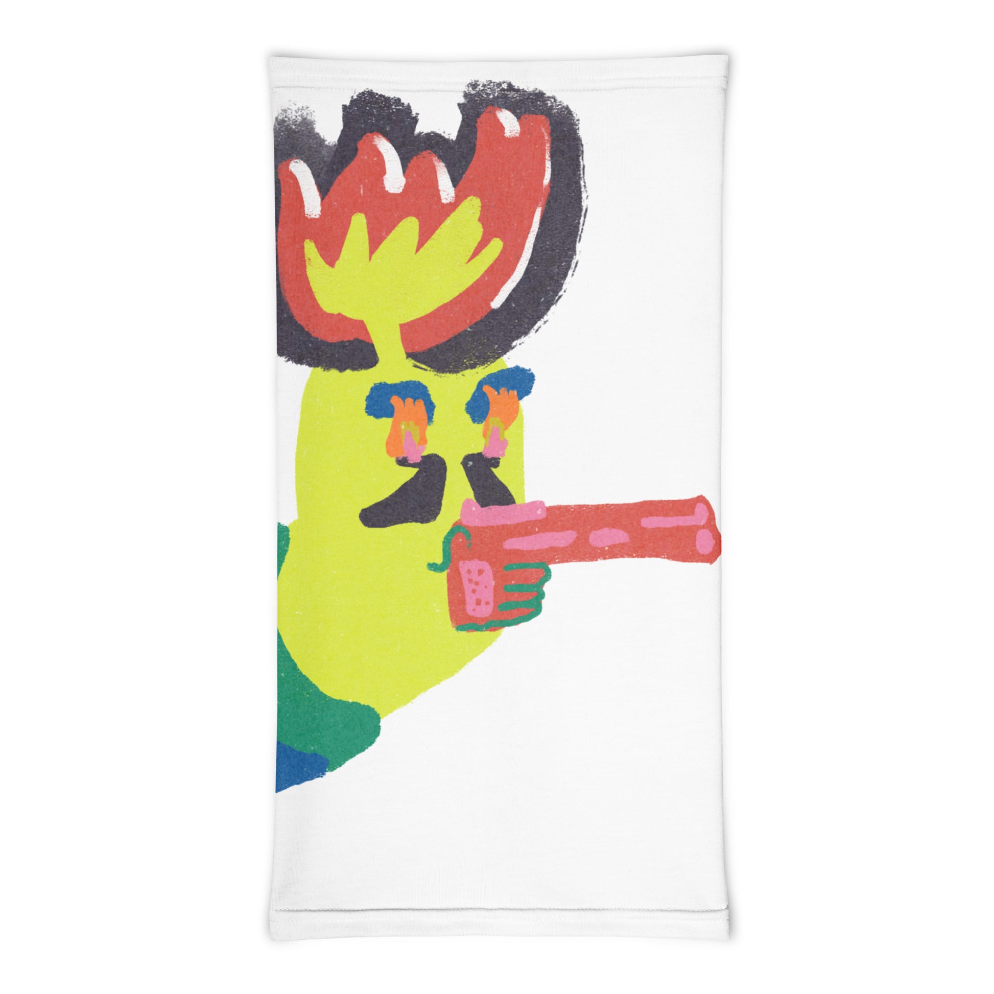"Over Explained" Neck Gaiter multifunctional face cover, usable as a headband, bandana, wristband, and neck warmer.