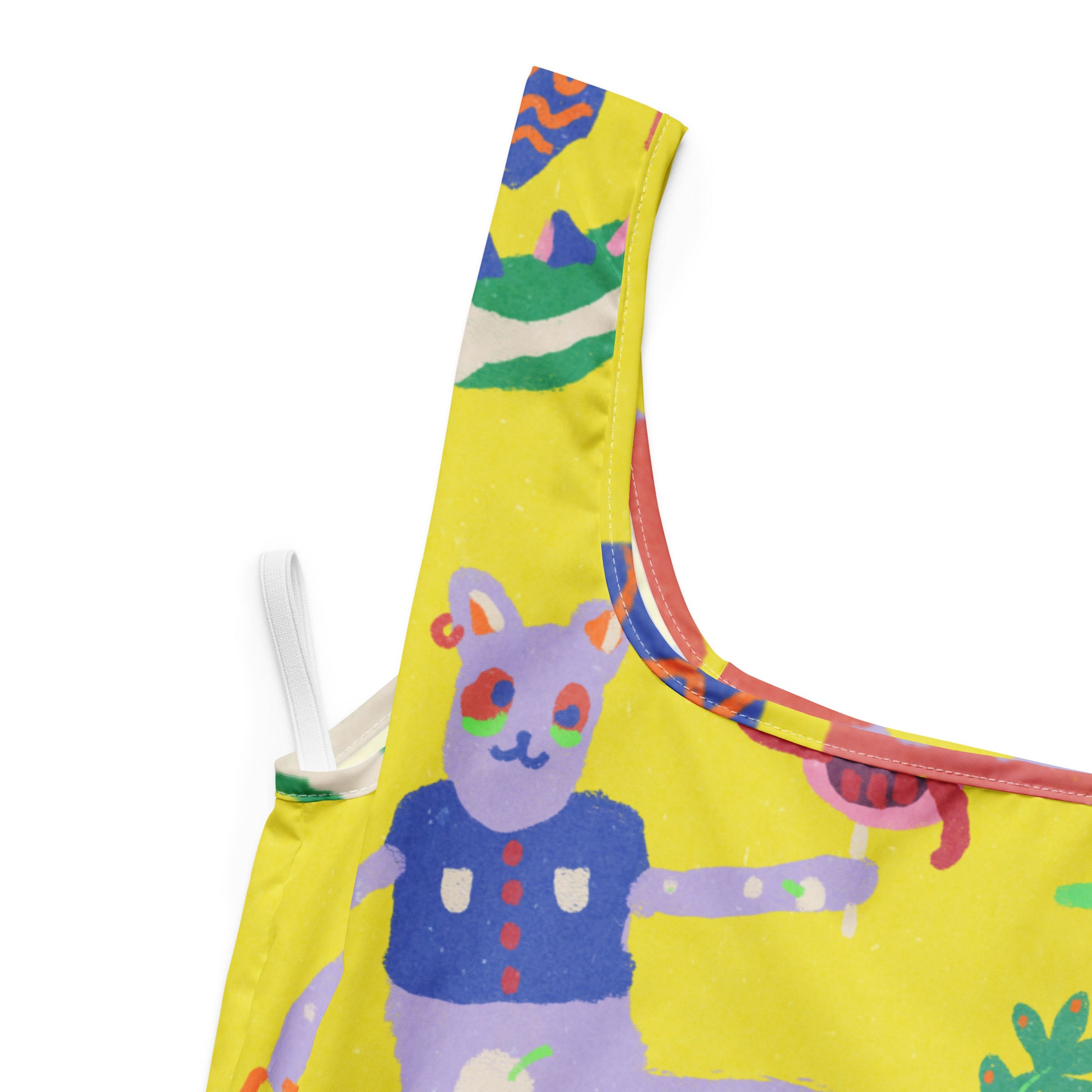 Reusable yellow shopping bag with a burnout-style texture and built-in handles, designed to replace plastic bags.