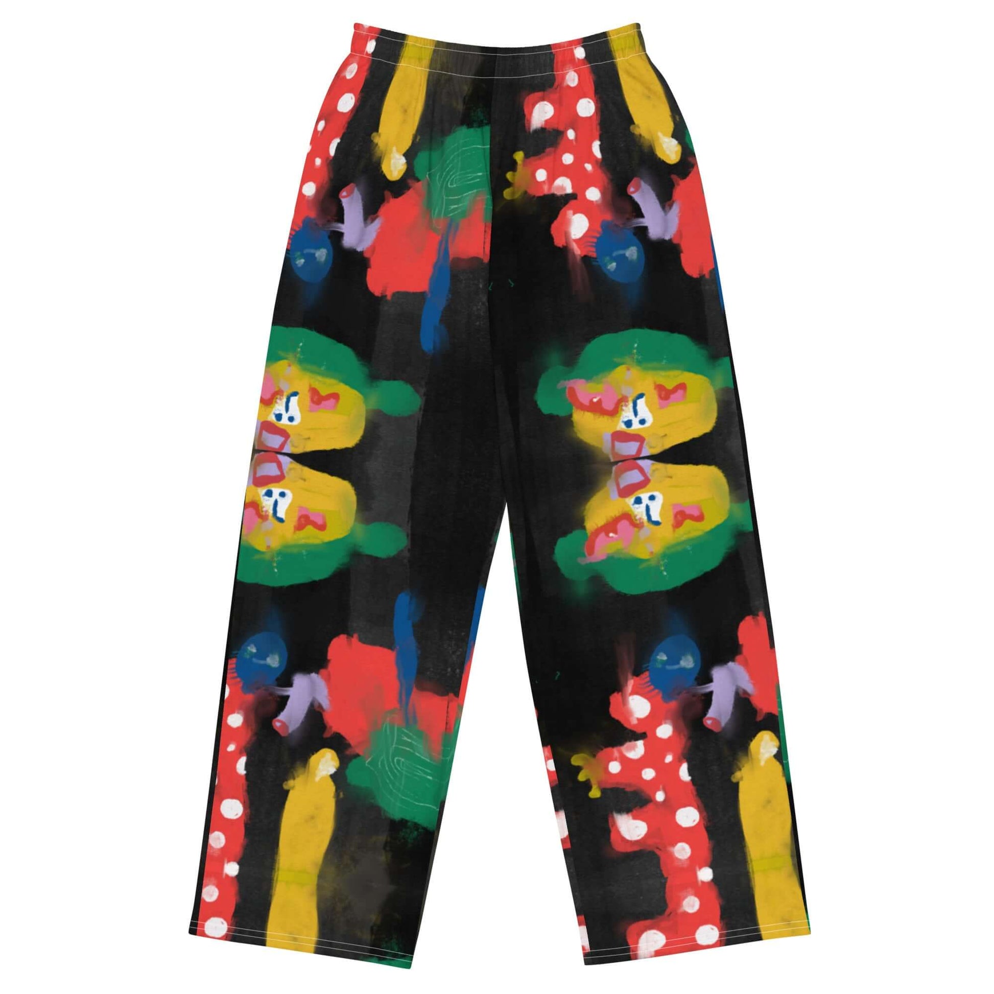 Loose and comfortable wide-leg pants featuring "Wrapping Trip" artwork, made with stretchy, breathable fabric and an adjustable waistband.