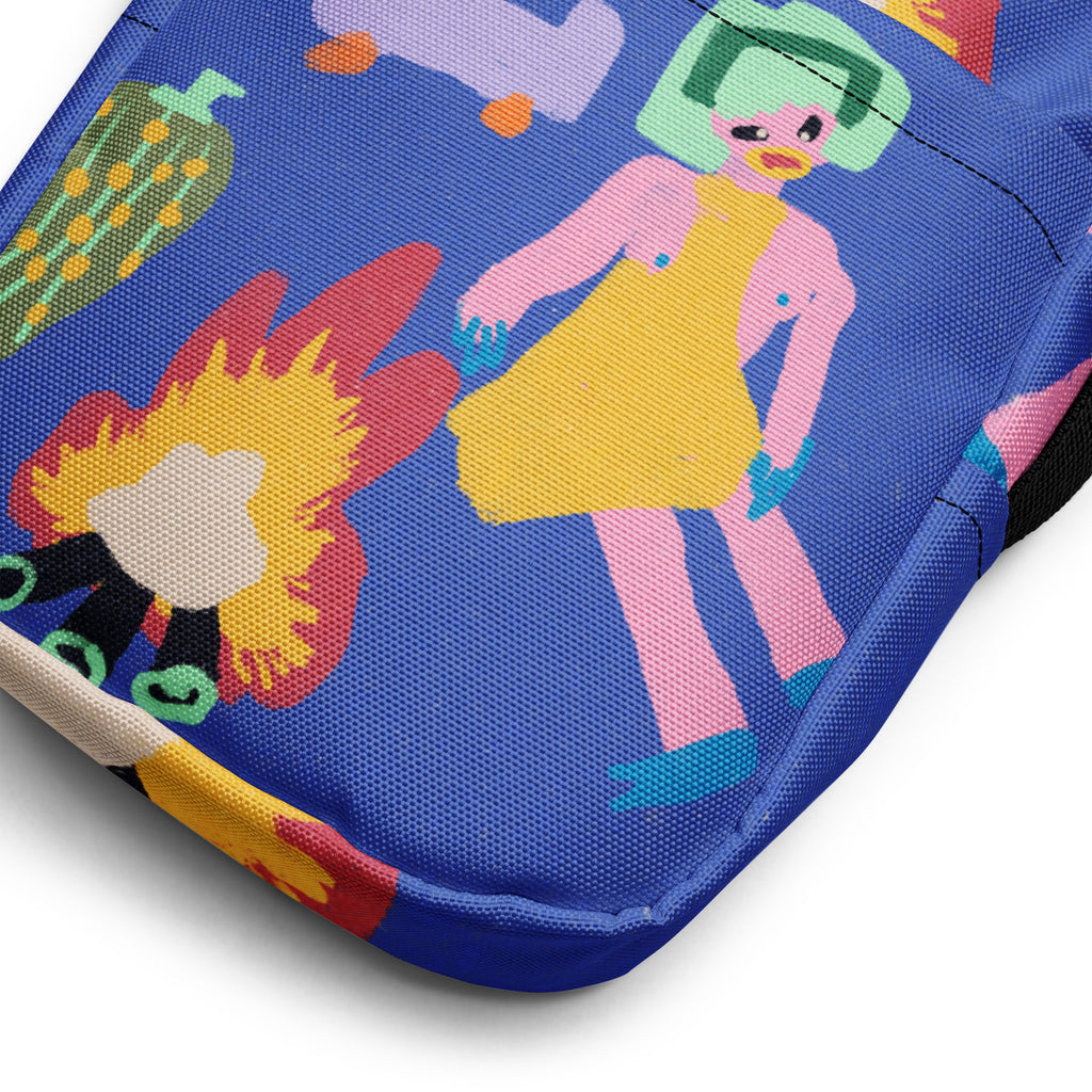 cute Utility crossbody bag featured artwork Midnight Camping