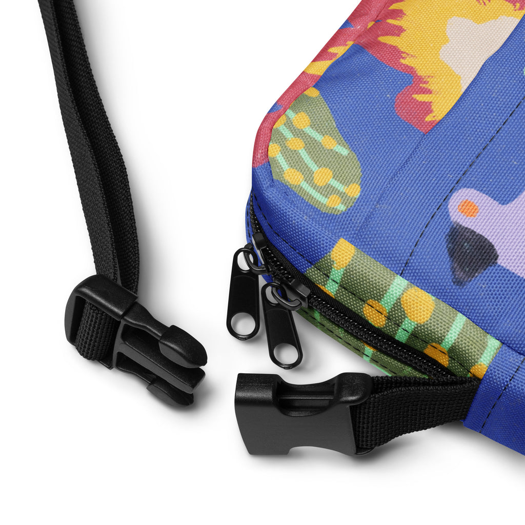 cute Utility crossbody bag featured artwork Midnight Camping