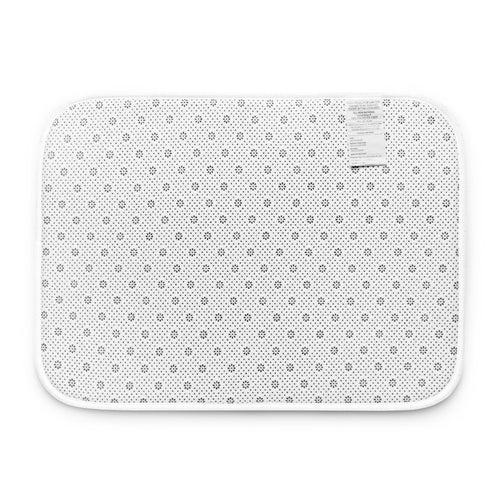 Comfortable "Dancing Hard" memory foam bath mat with an eye-catching chaotic print, designed for softness underfoot and secure non-slip placement.