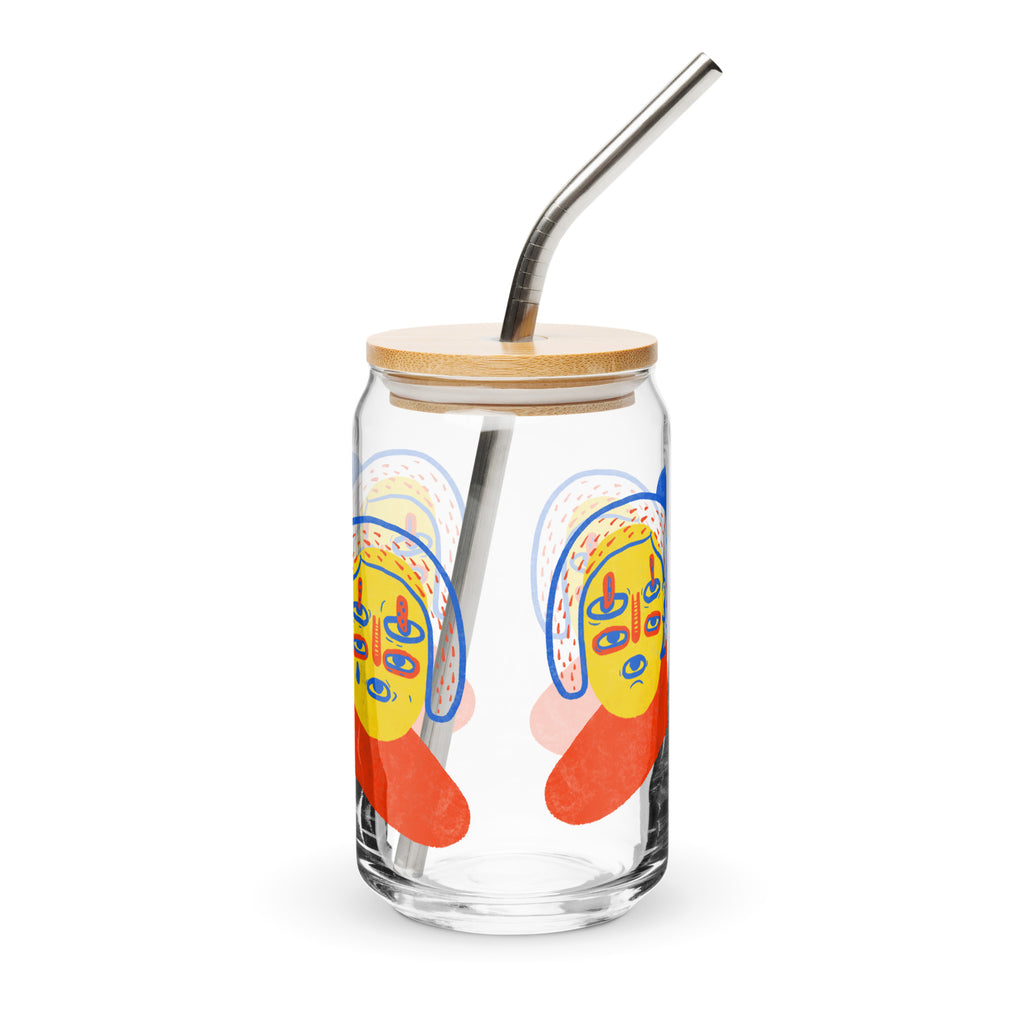 Feminist can glass with minimalistic women-support-women design