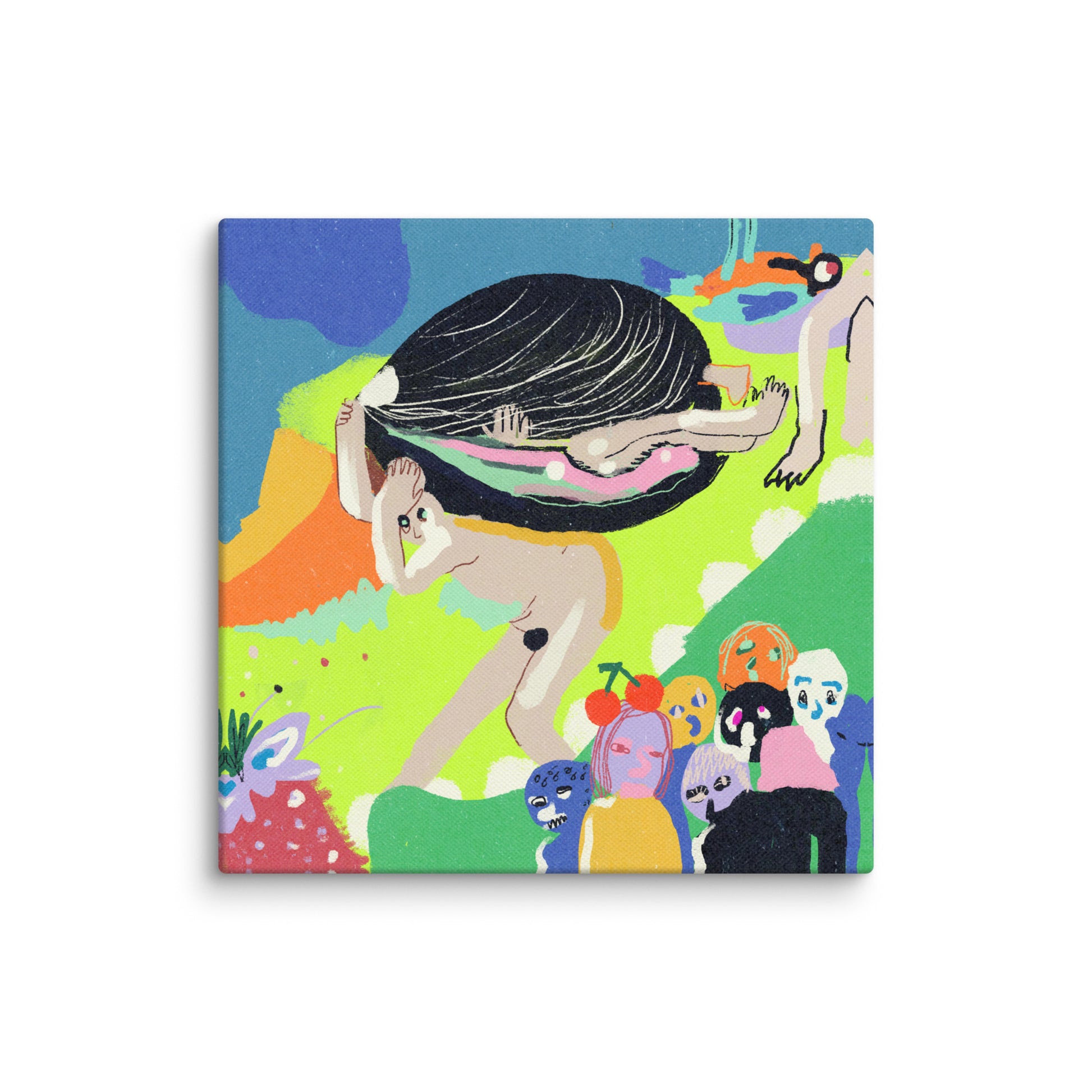 Durable canvas print of "Garden of Glitches" artwork, showcasing vivid detail and rich texture with a rebellious, glitchy twist on Bosch.