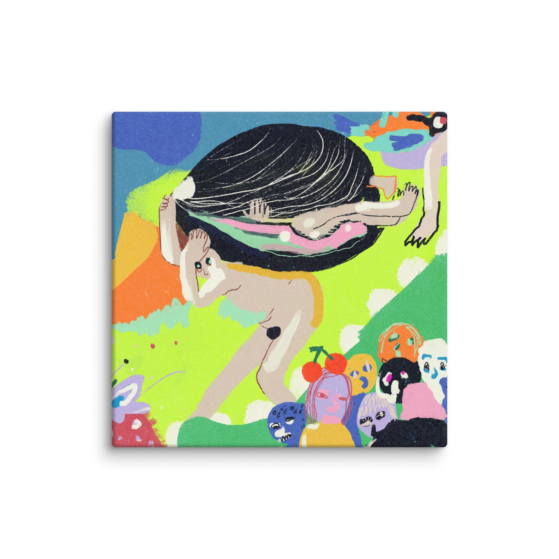 Durable canvas print of "Garden of Glitches" artwork, showcasing vivid detail and rich texture with a rebellious, glitchy twist on Bosch.