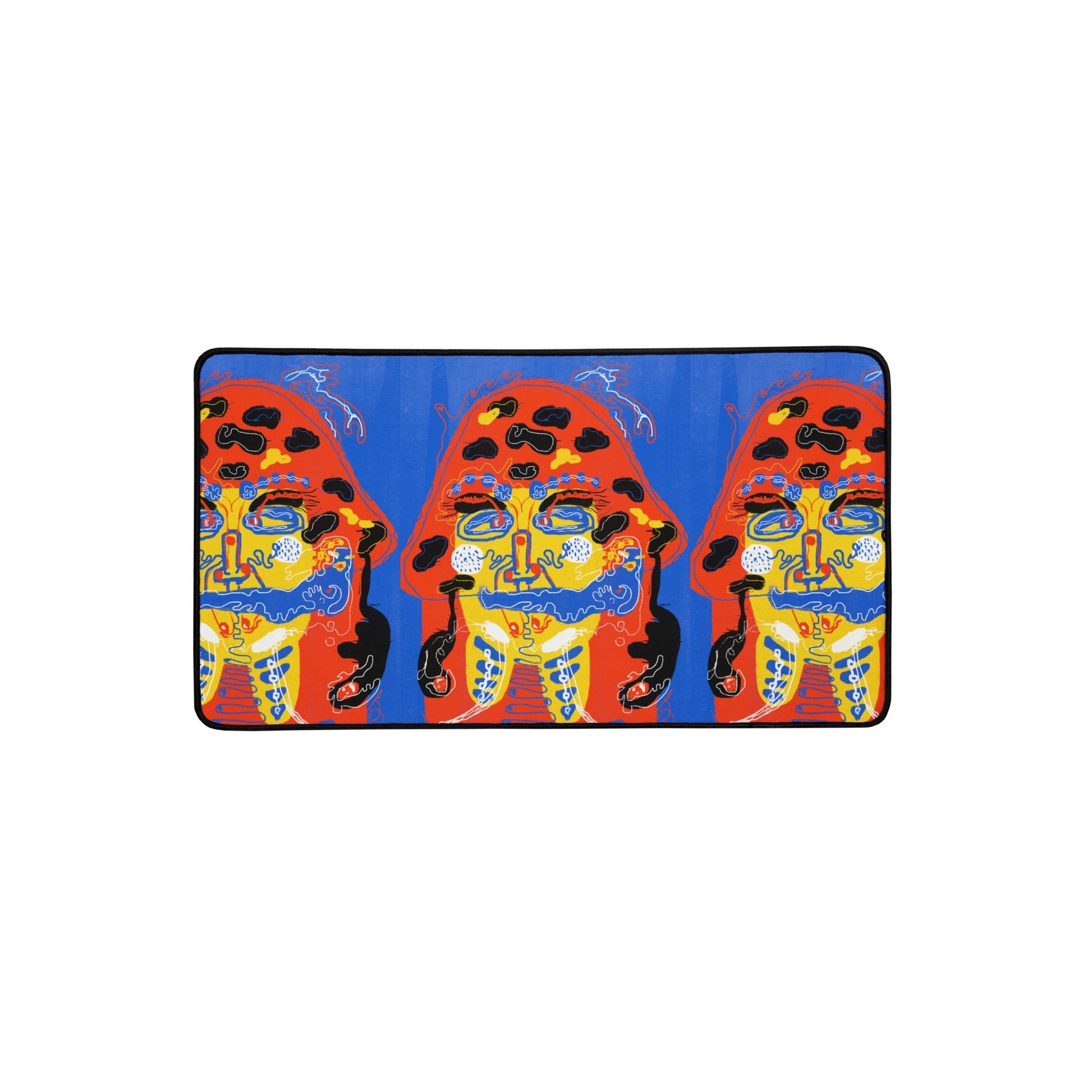 Unique "Mushroom Lady" desk mat, bringing visual energy to your workspace with its bold design, smooth surface, and anti-slip backing.