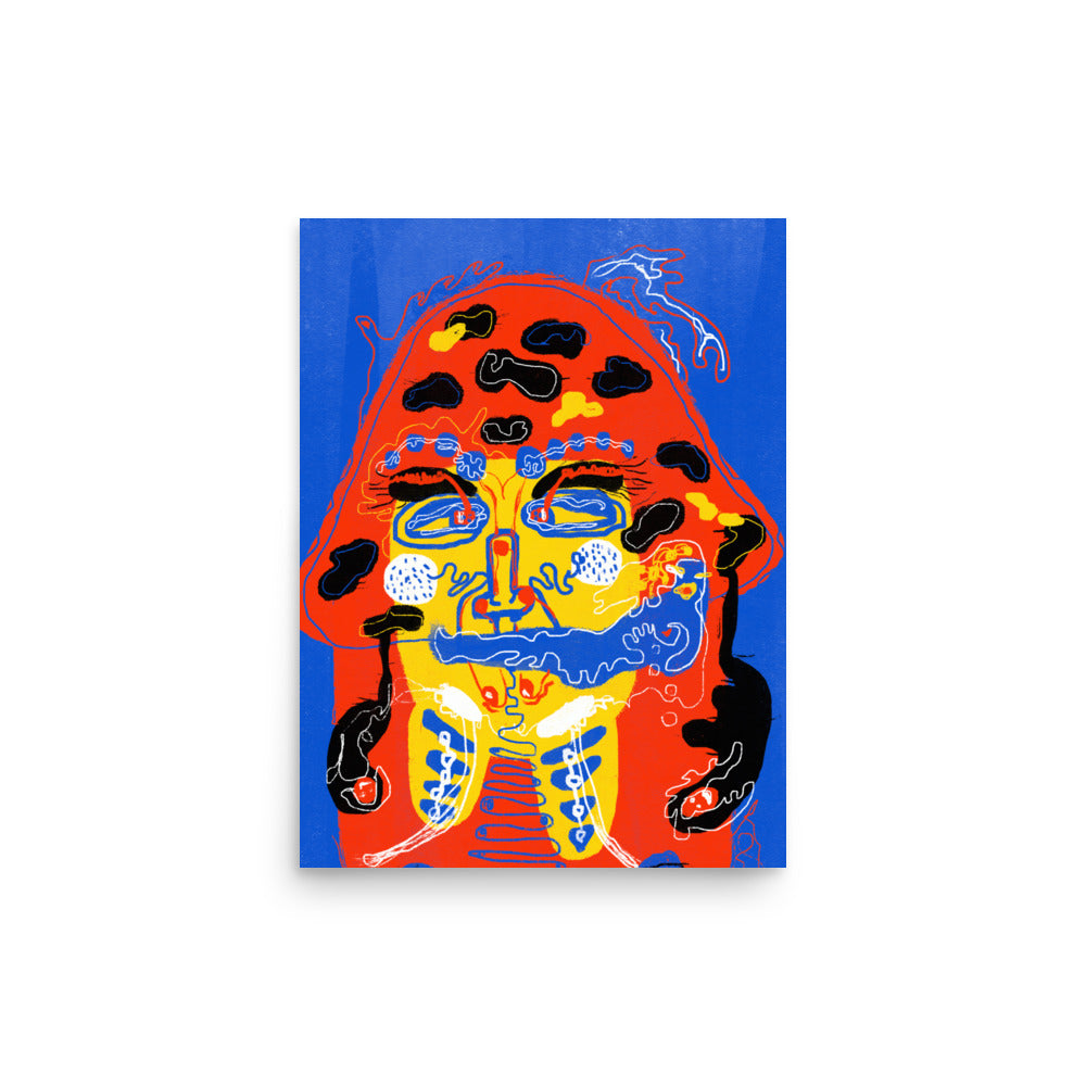 Unique "Mushroom Lady" poster for weird walls, showcasing a bizarre and beautifully unhinged design on high-quality matte paper.