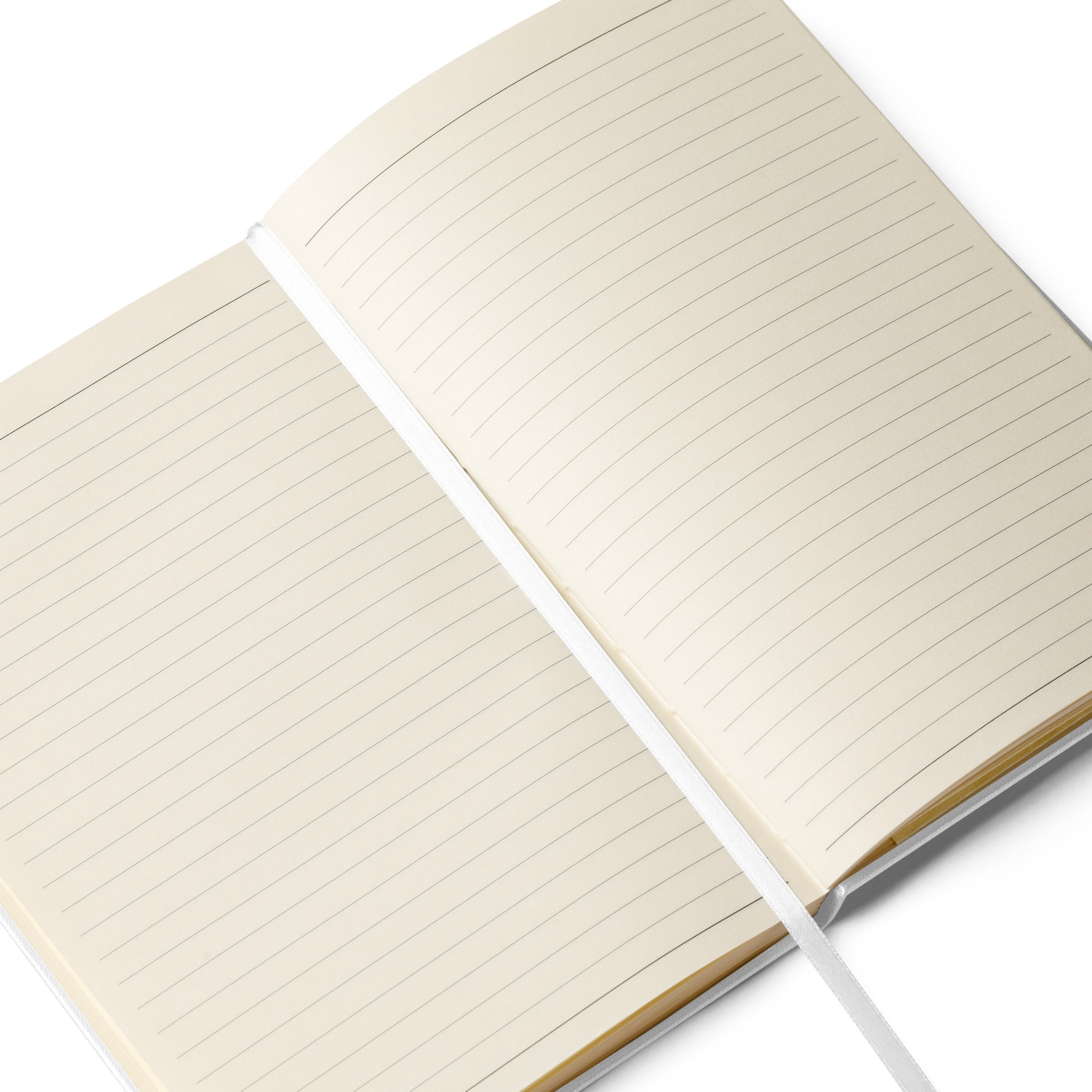 Hardcover notebook with abstract “Untitled Steps” cover, elastic band closure, ribbon bookmark, and inner pocket.