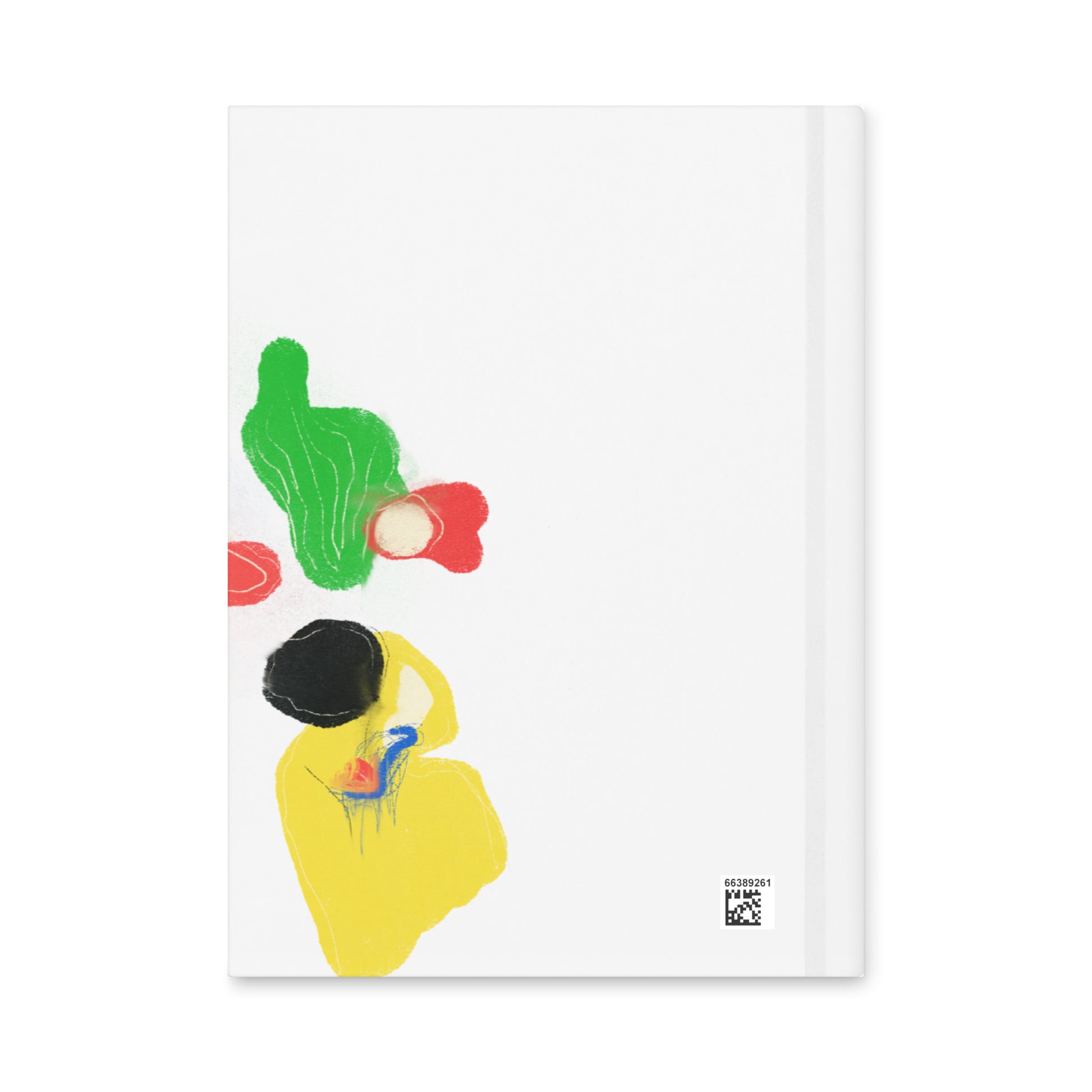 Hardcover journal with matte finish and bright abstract color-block cover, 150 lined pages