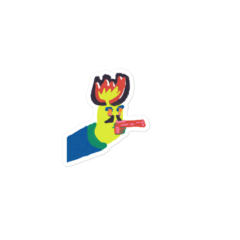 Fun and bold sticker with Over Explained graphic