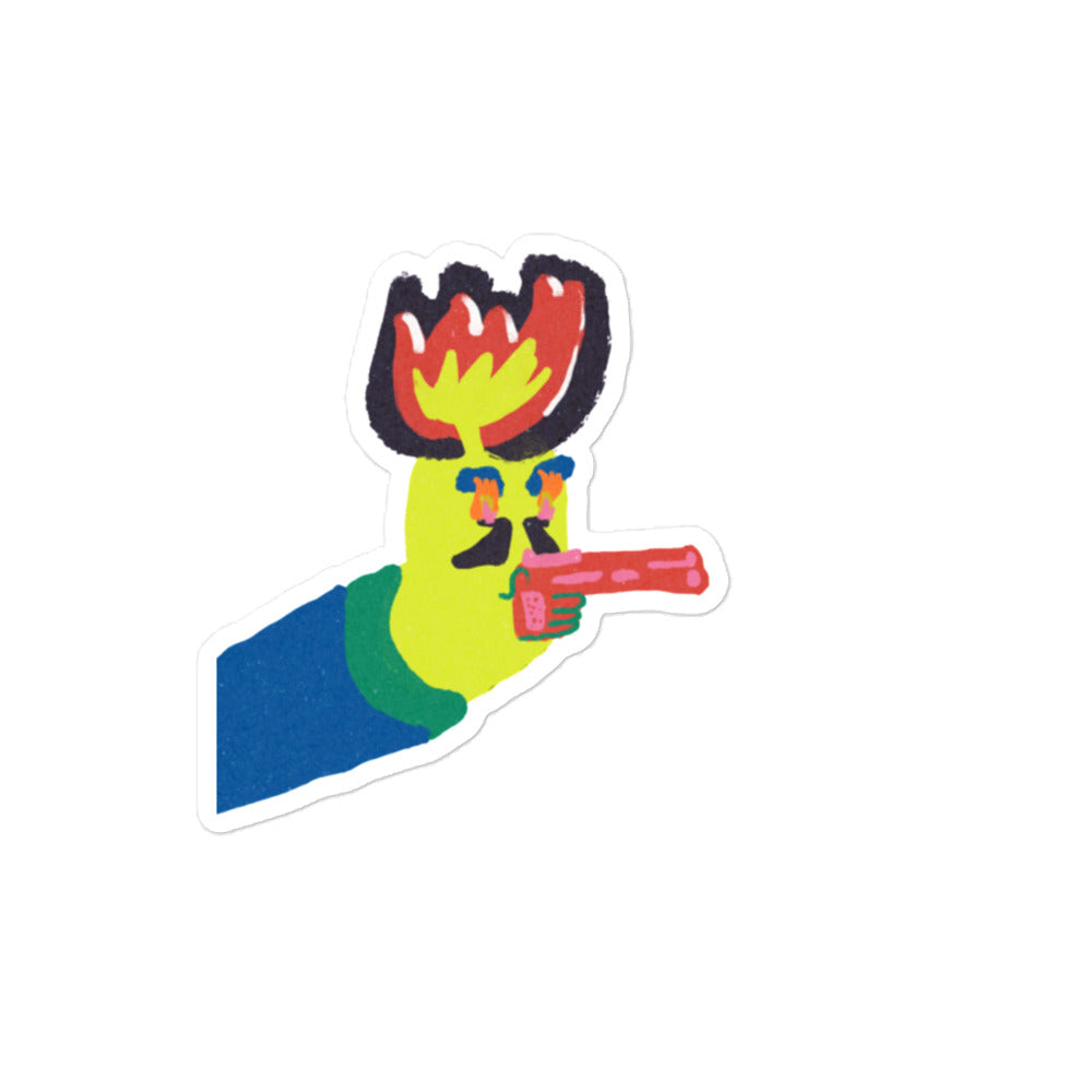 Fun and bold sticker with Over Explained graphic