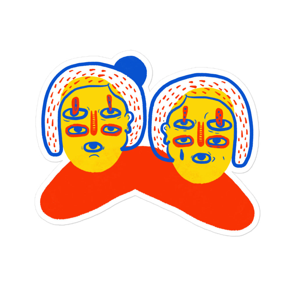 Feminist art sticker for laptops, bottles, and more