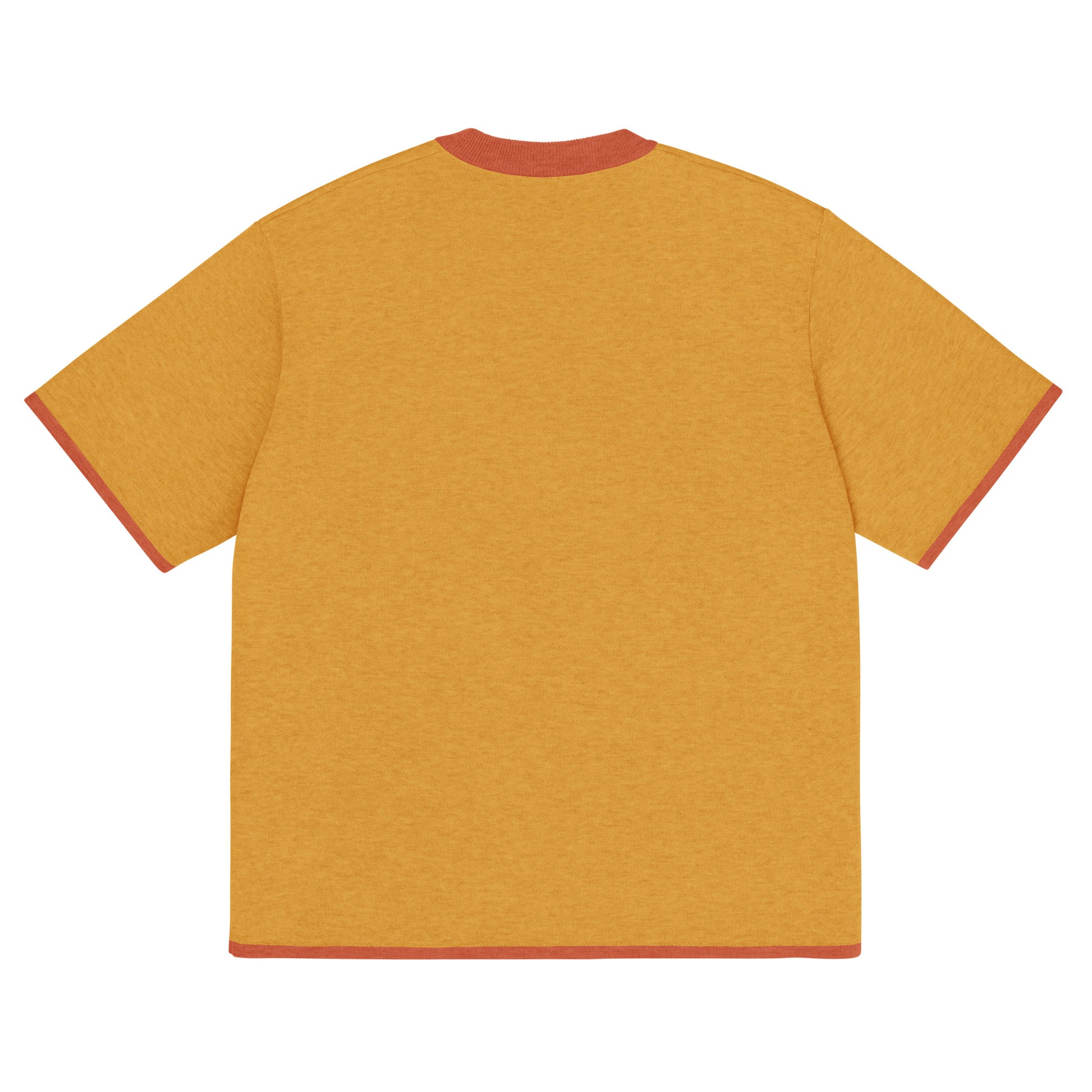 Bright knitted t-shirt with a giant picky cat on the front