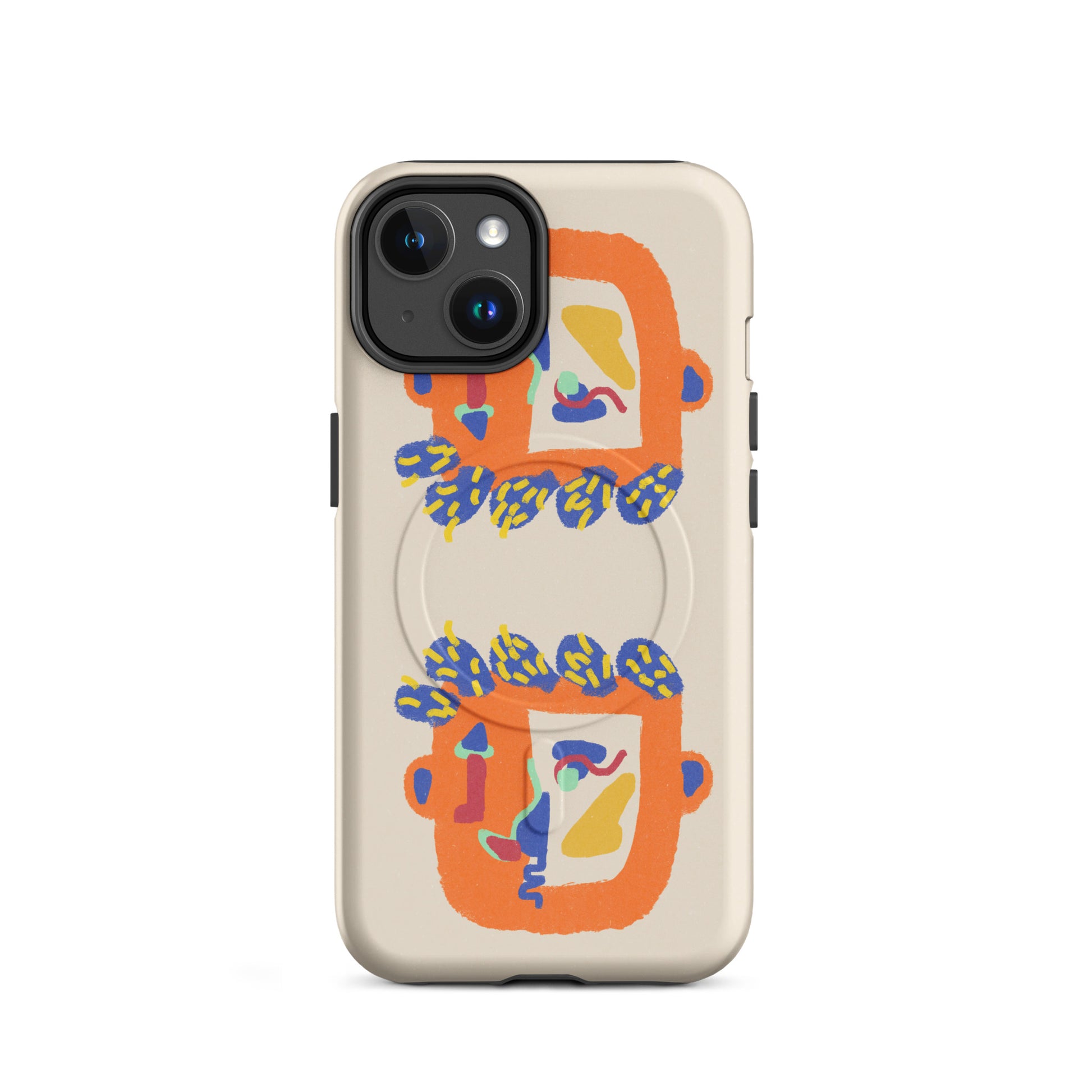 Protective MagSafe iPhone tough case featuring a mysterious, abstract design, offering dual-layer impact absorption and effortless attachment.