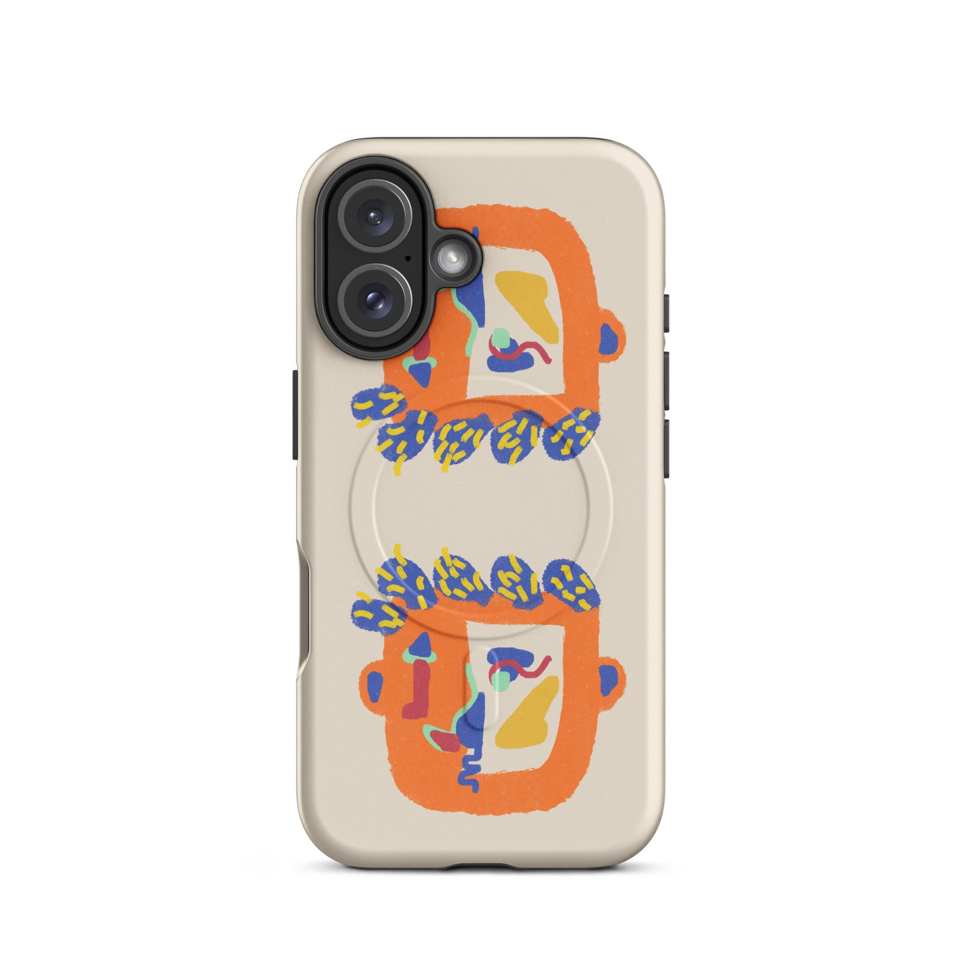 Protective MagSafe iPhone tough case featuring a mysterious, abstract design, offering dual-layer impact absorption and effortless attachment.