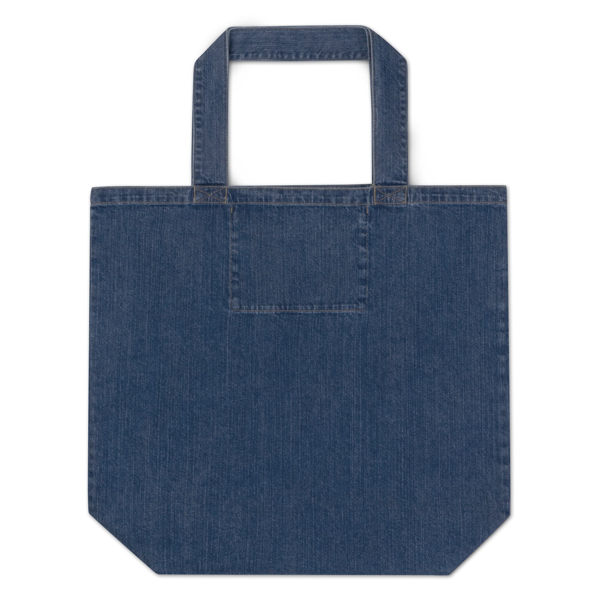Organic denim tote bag featuring "Women United" artwork, durable and strong for carrying up to 30 lbs.