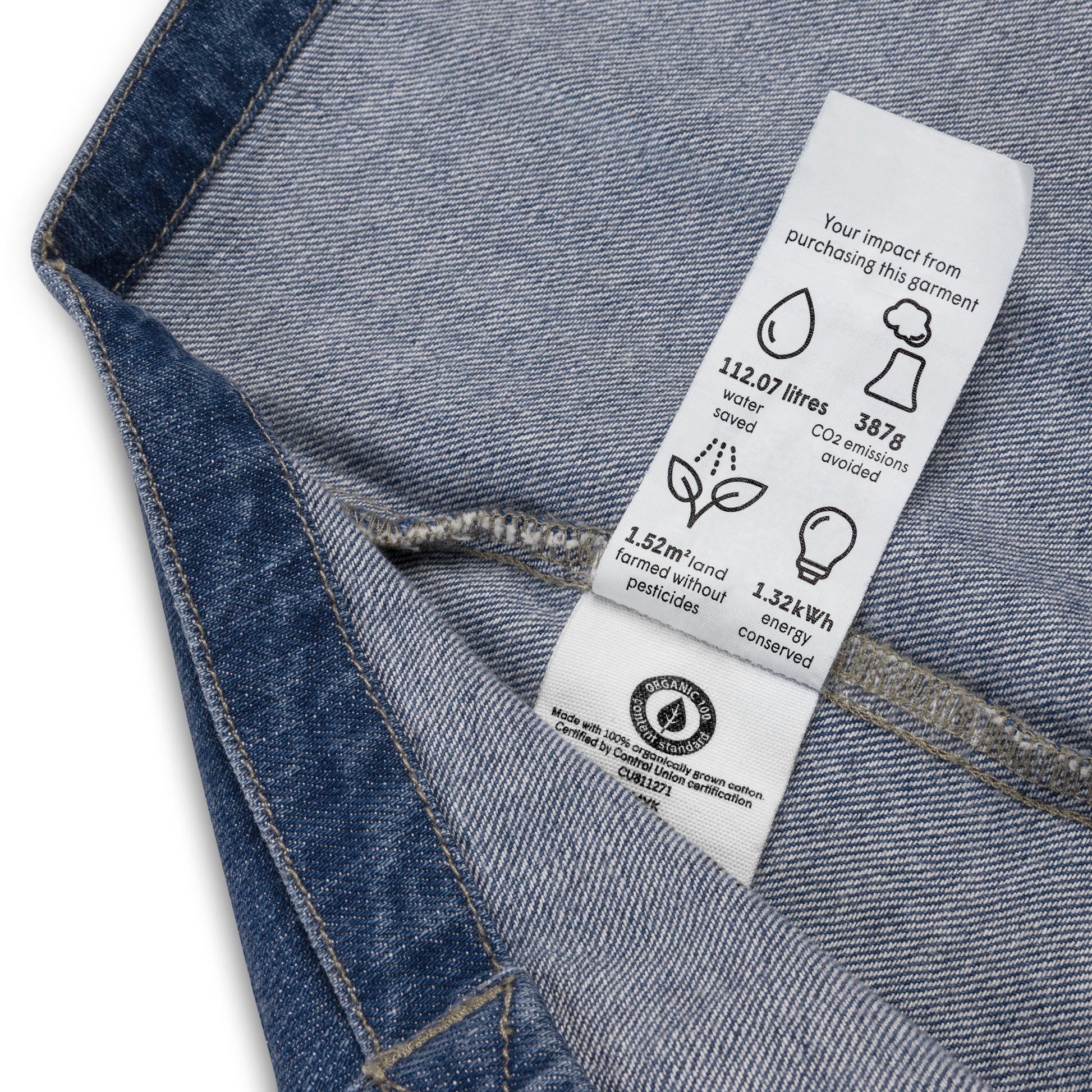 Organic denim tote bag featuring "Women United" artwork, durable and strong for carrying up to 30 lbs.