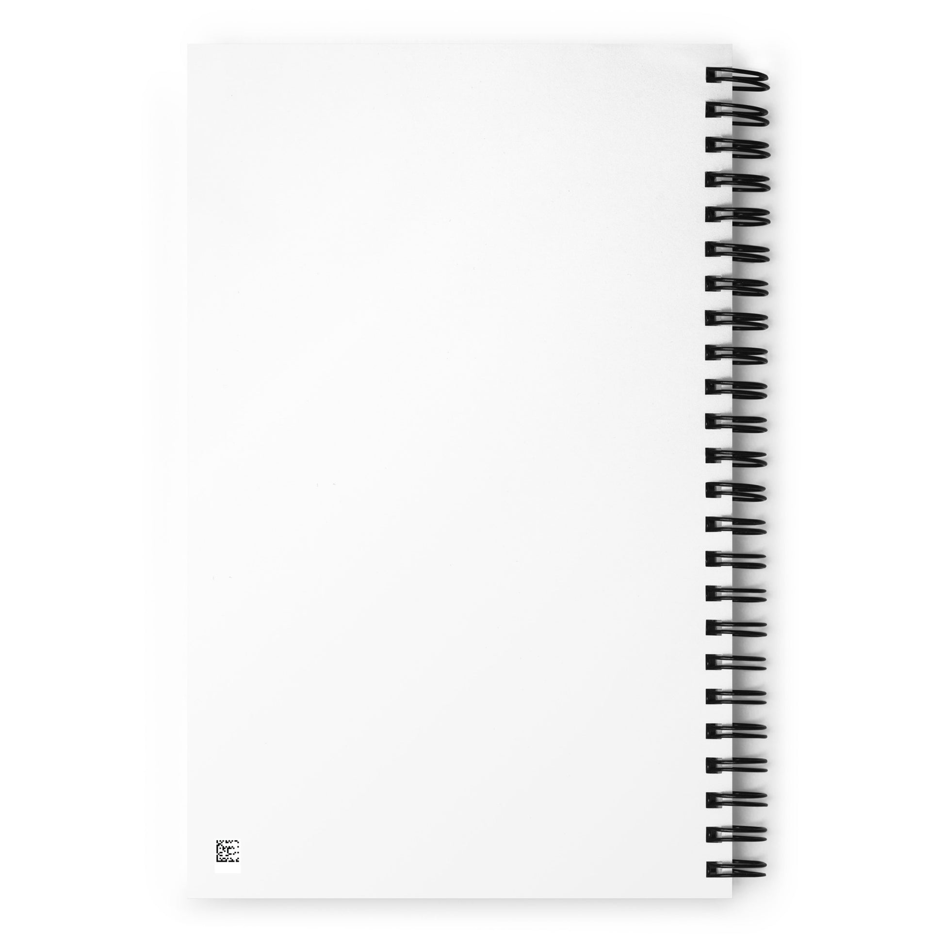 Spiral notebook with “Small Talk Checklist” design on the cover, wire-bound, open flat on a desk.