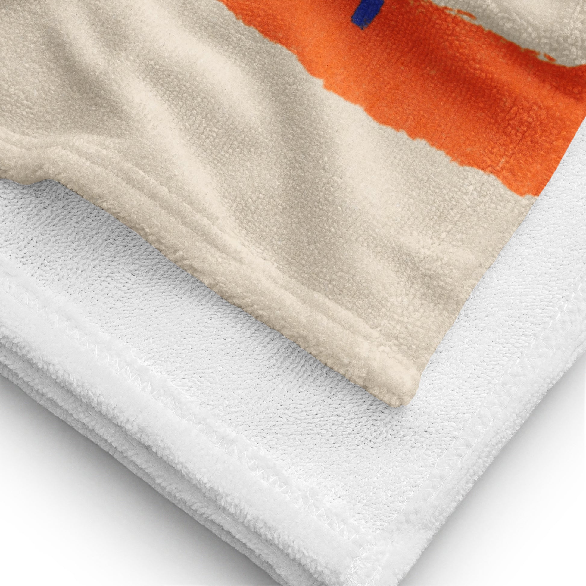 Look the Mirror towel with abstract half-finished face design in minimal colors