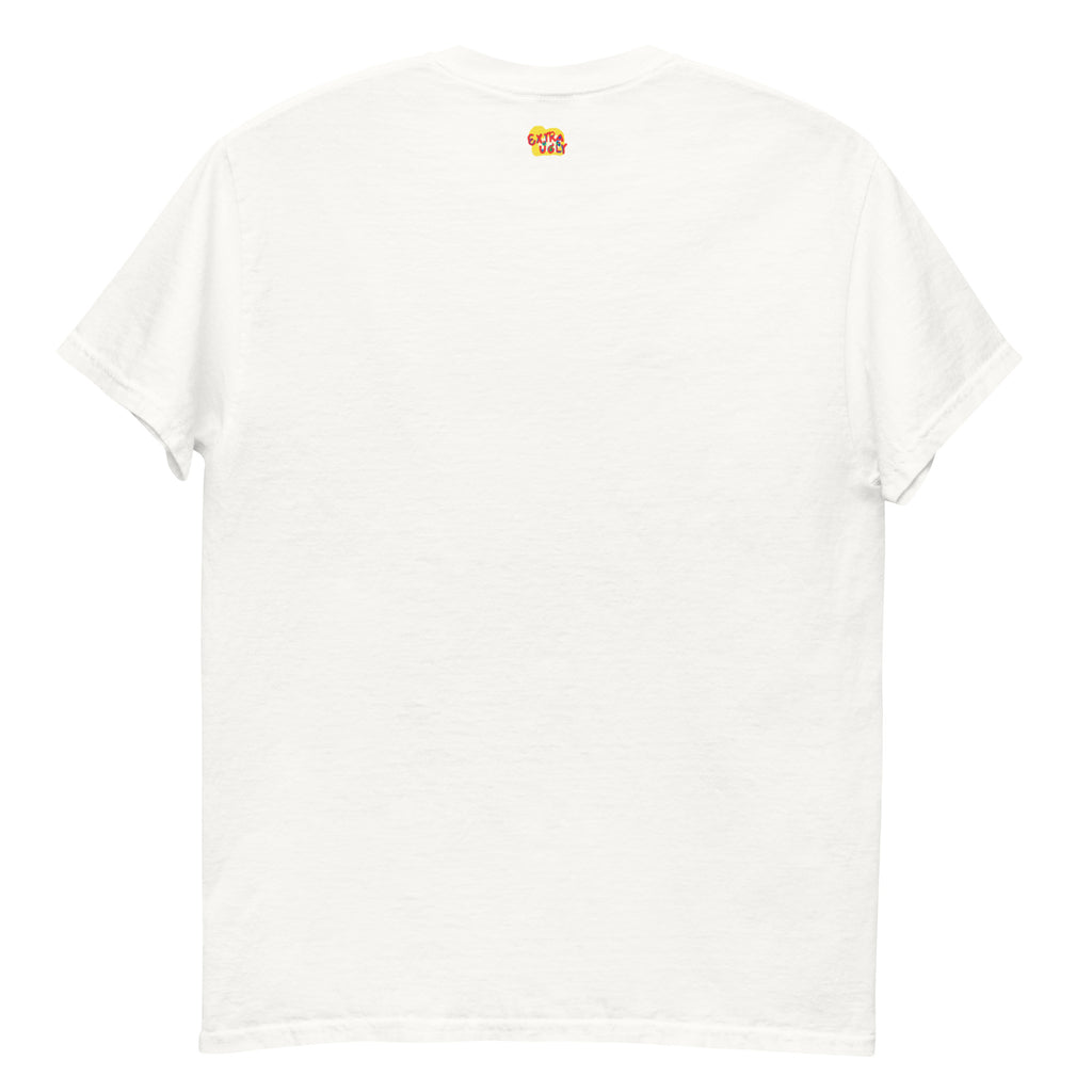 Classic unisex tee in 100% cotton, showcasing a loud colors design with structured lines, ideal for a strong streetwear statement.