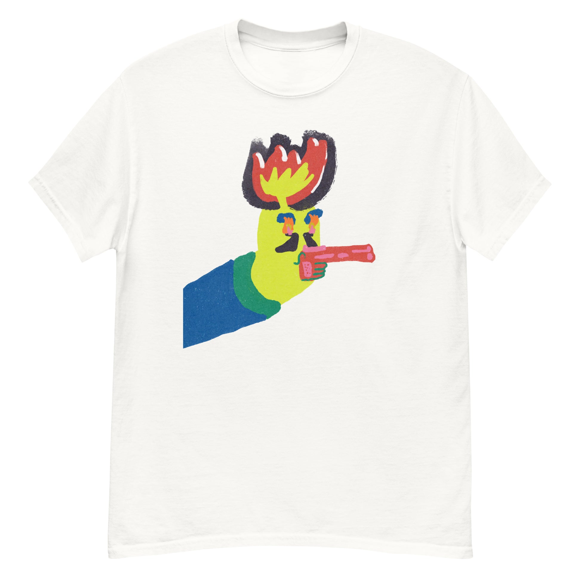 Classic unisex tee in 100% cotton, showcasing a loud colors design with structured lines, ideal for a strong streetwear statement.