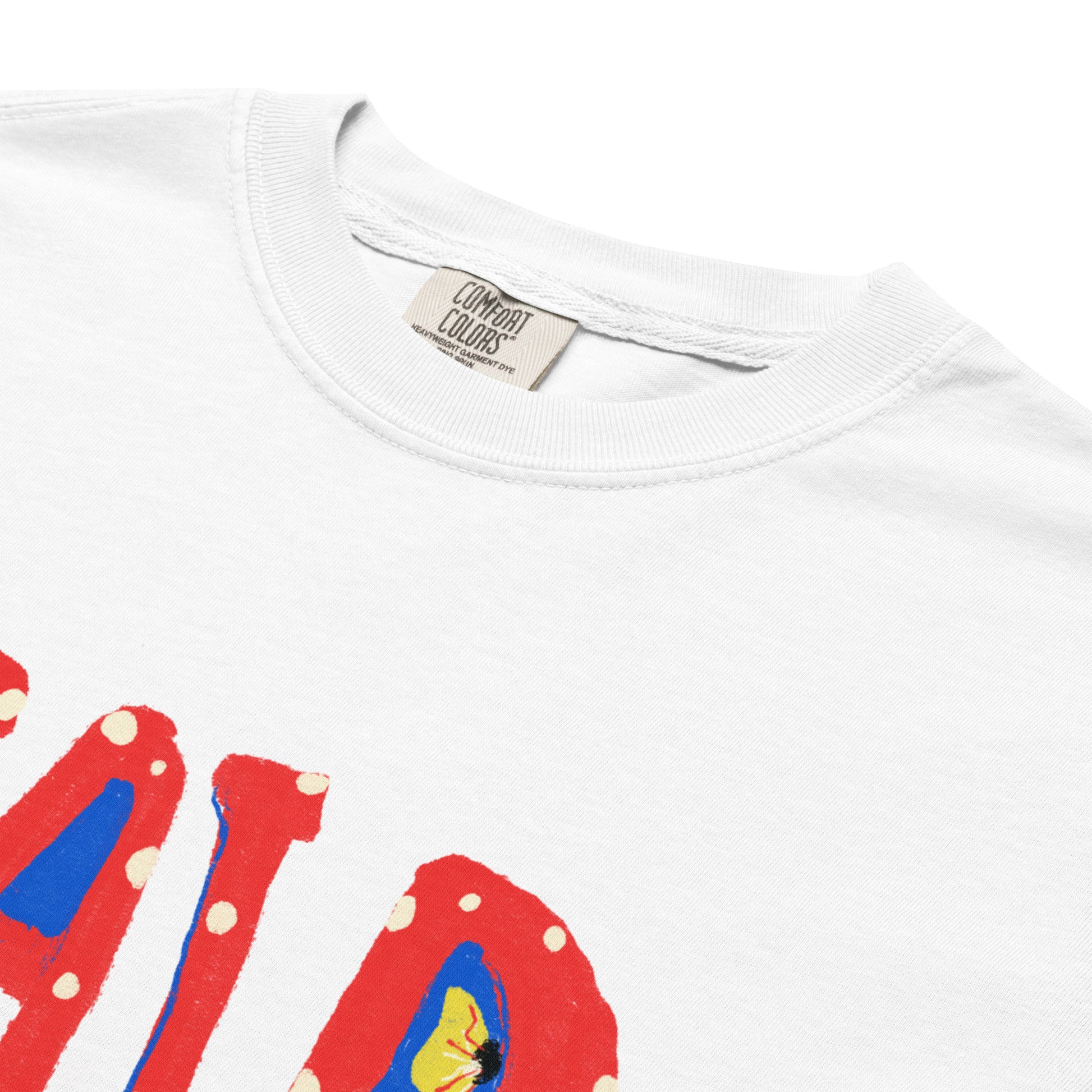 I Said No graphic T-shirt with quirky hand-drawn lettering, flat lay